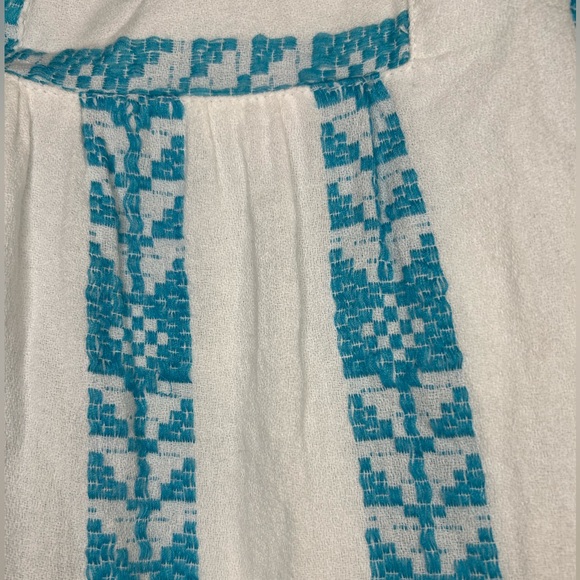 Crown & Ivy Dress large Embroidered Tiered blue white NWOT boho summer - Picture 7 of 8